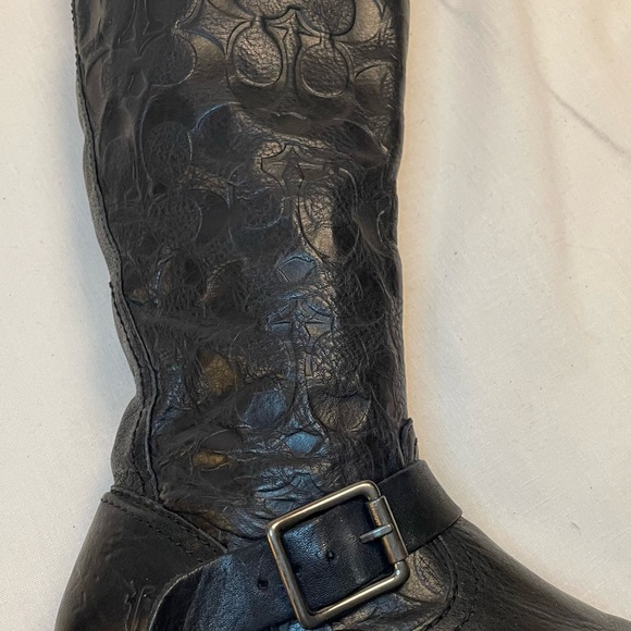 Frye x Coach Collab Veronica Black Leather Boots 7 B - Picture 7 of 10